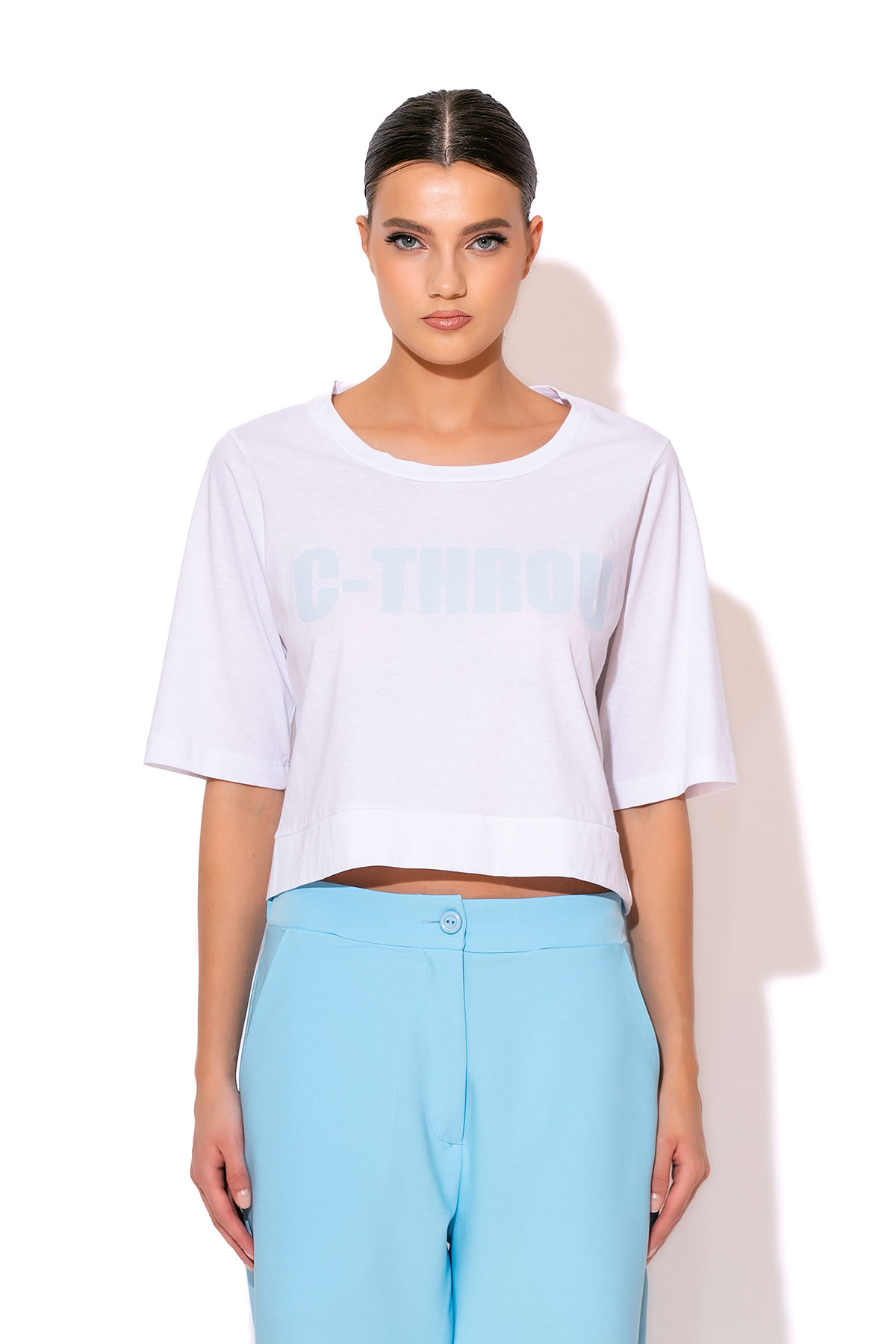 Cotton T-shirt with C-THROU Print