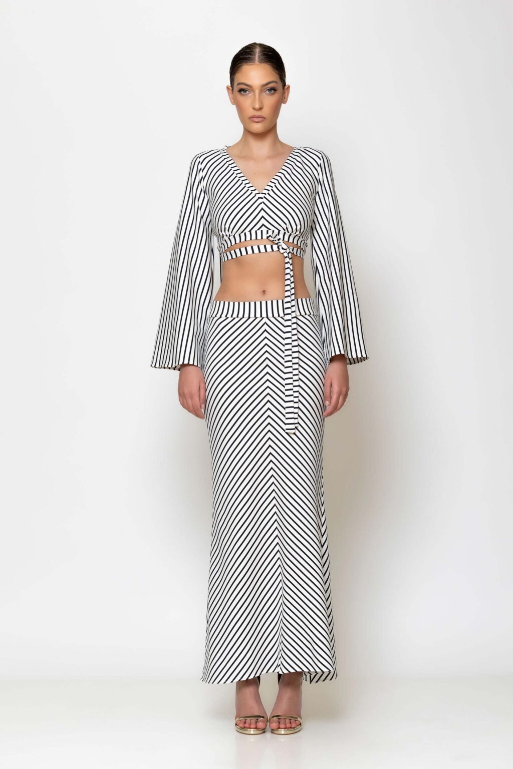 Maxi striped mermaid skirt