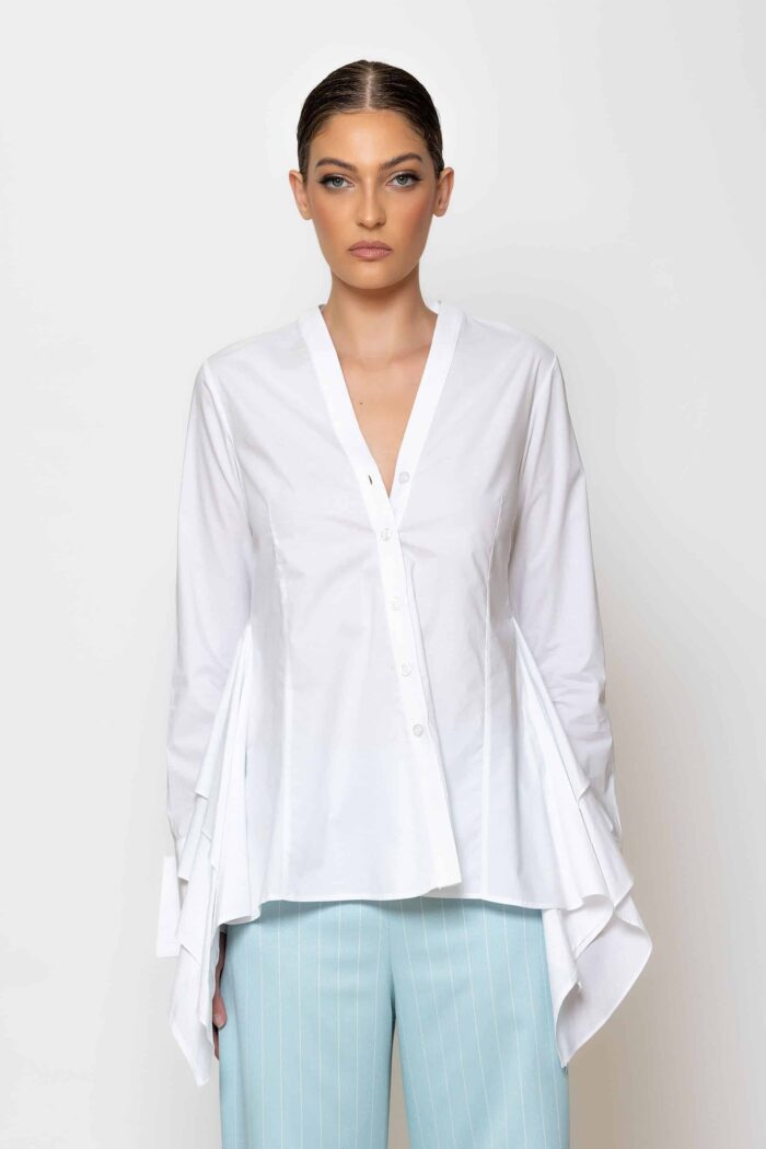Bustle back cotton shirt