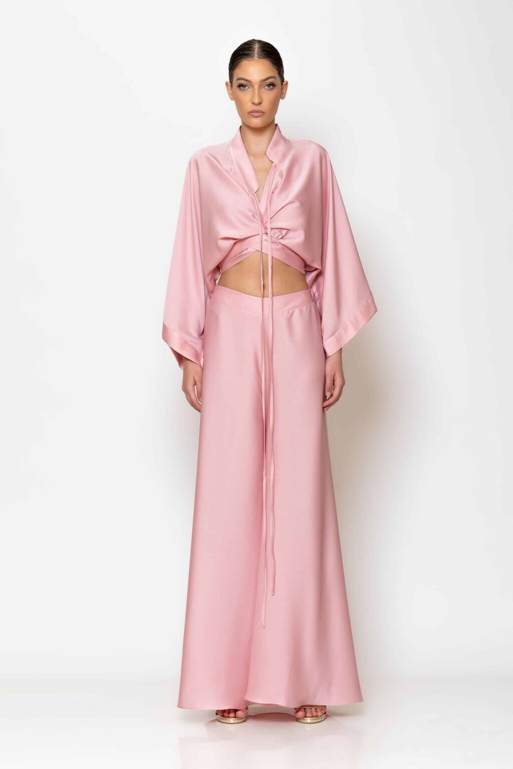 Satin wide leg pants