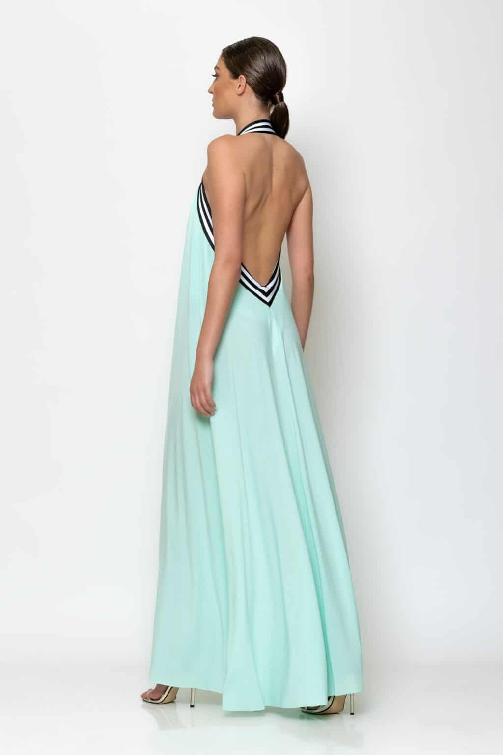 Maxi halterneck jersey dress