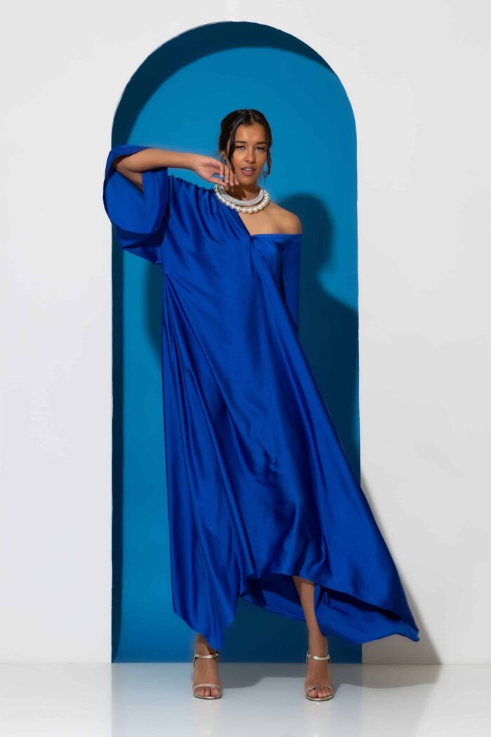 Satin maxi kaftan dress