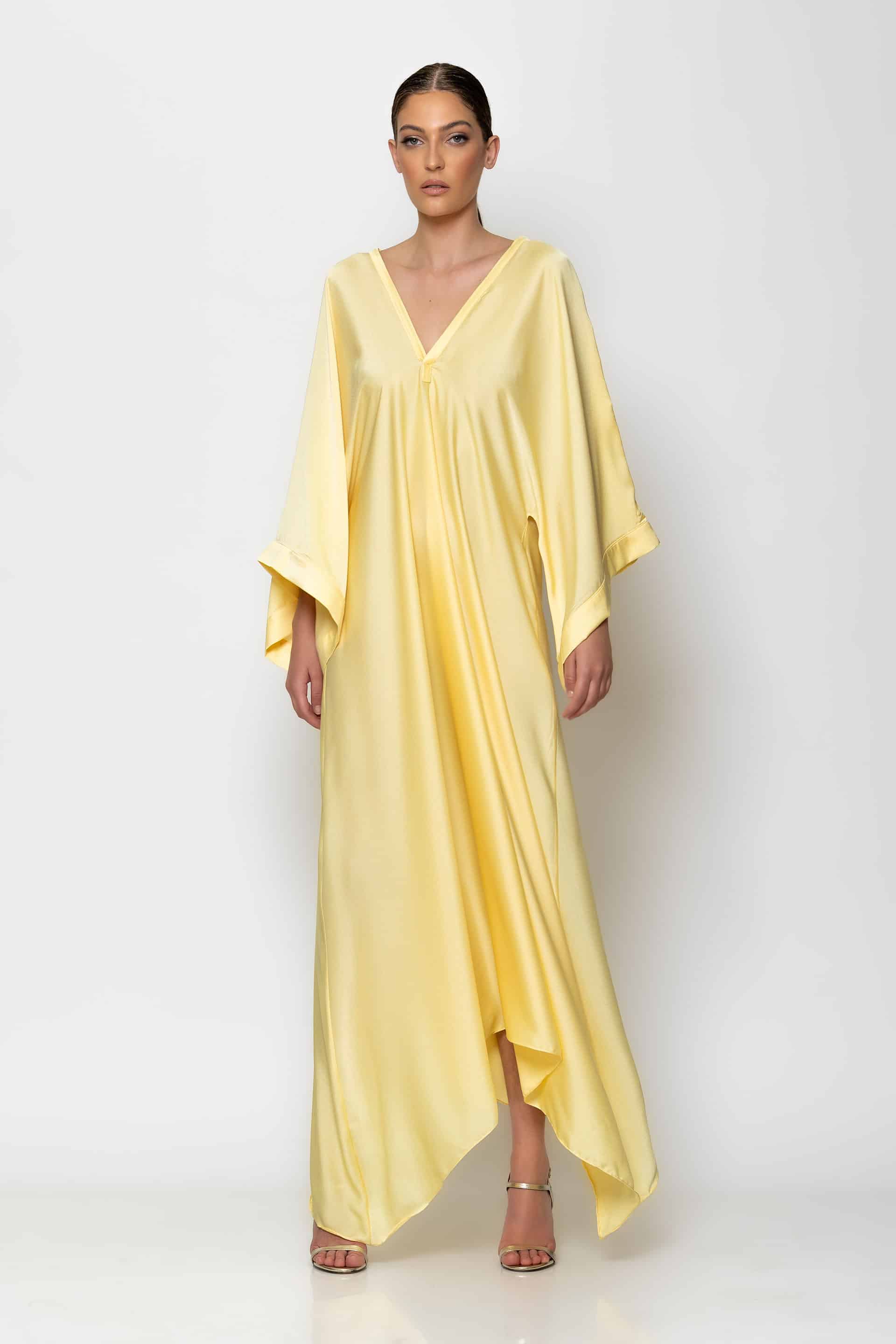 Satin maxi kaftan dress