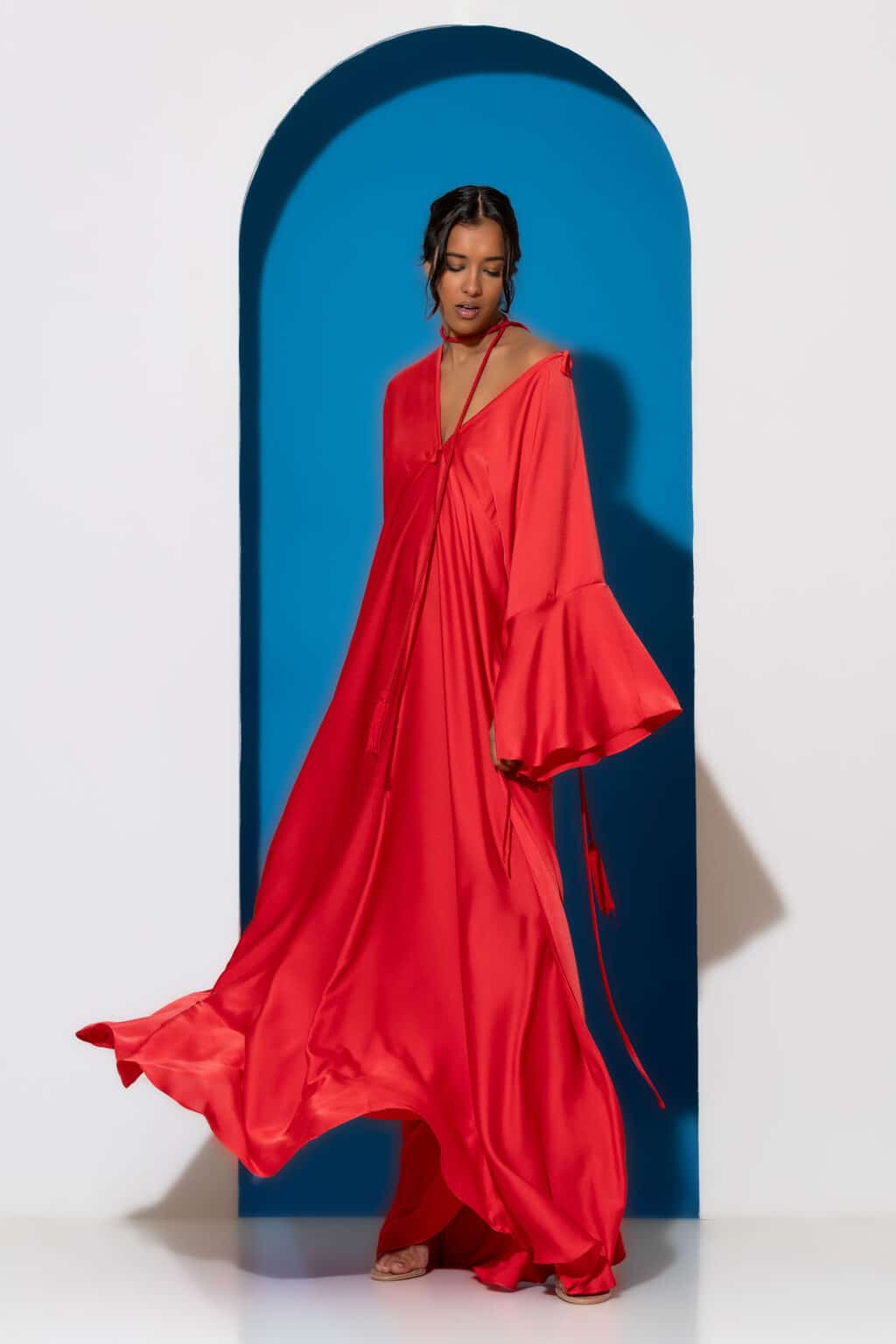 C-THROU Cocktail Satin Dress The Art of Effortless Elegance