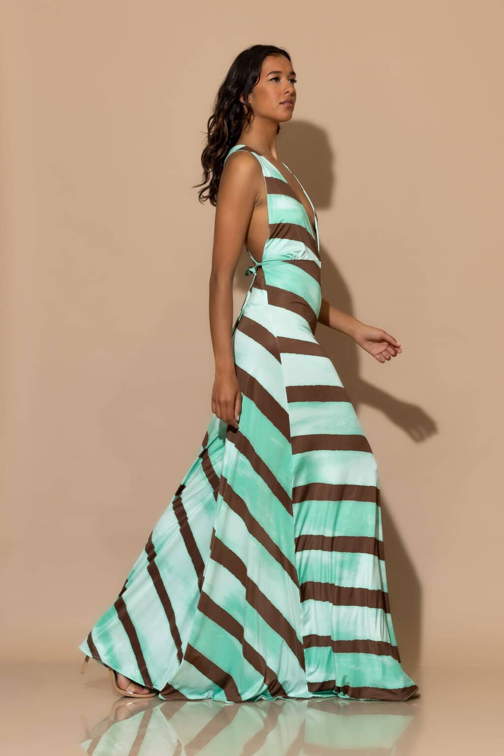 Elegant halterneck jersey jumpsuit