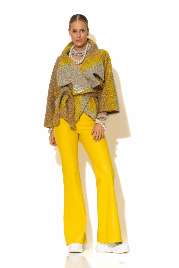 Faux leather flared pants