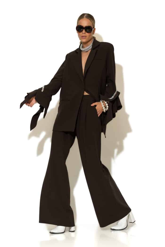 Pleated Woven Wide Leg Pants