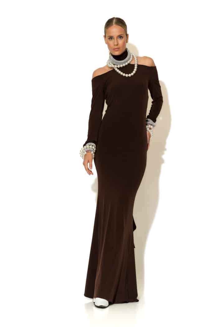 Mermaid Maxi Off-the-Shoulder Jersey Dress