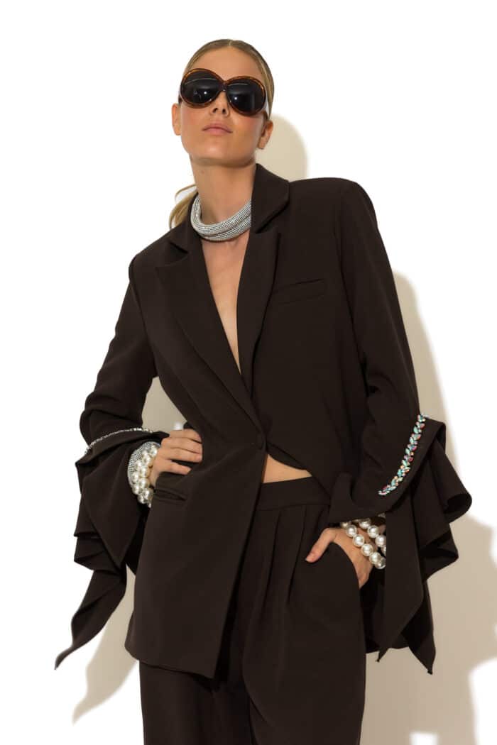 Crystal embellished Oversized Jacket