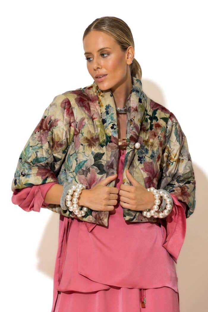 Floral Crop Puffer Jacket