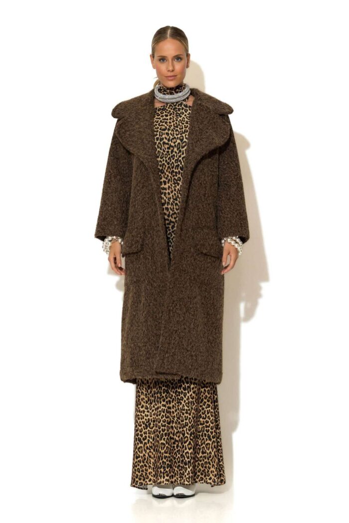Long Bouclé Coat with pockets