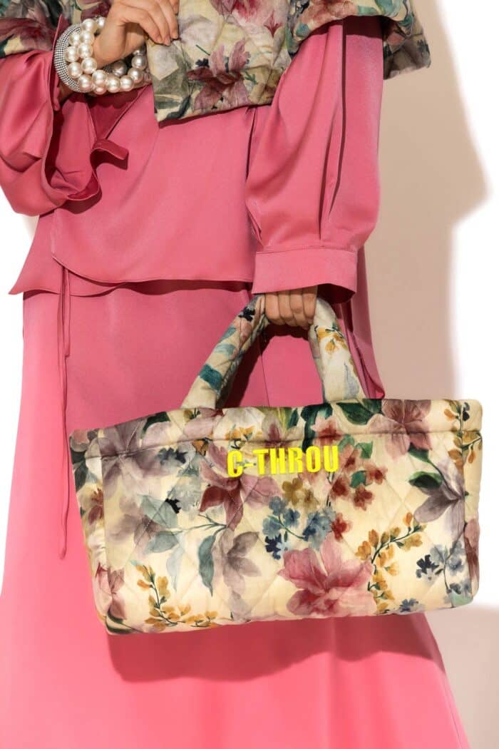 Logo Embroidered Floral Puffer Medium Tote bag