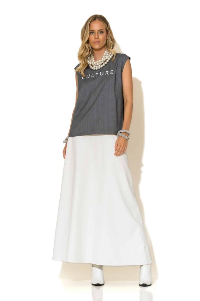 Maxi Faux Leather A-line skirt