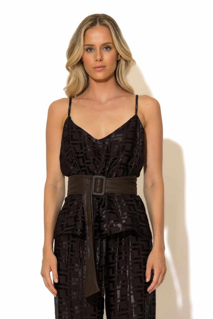 Satin jacquard camisole top