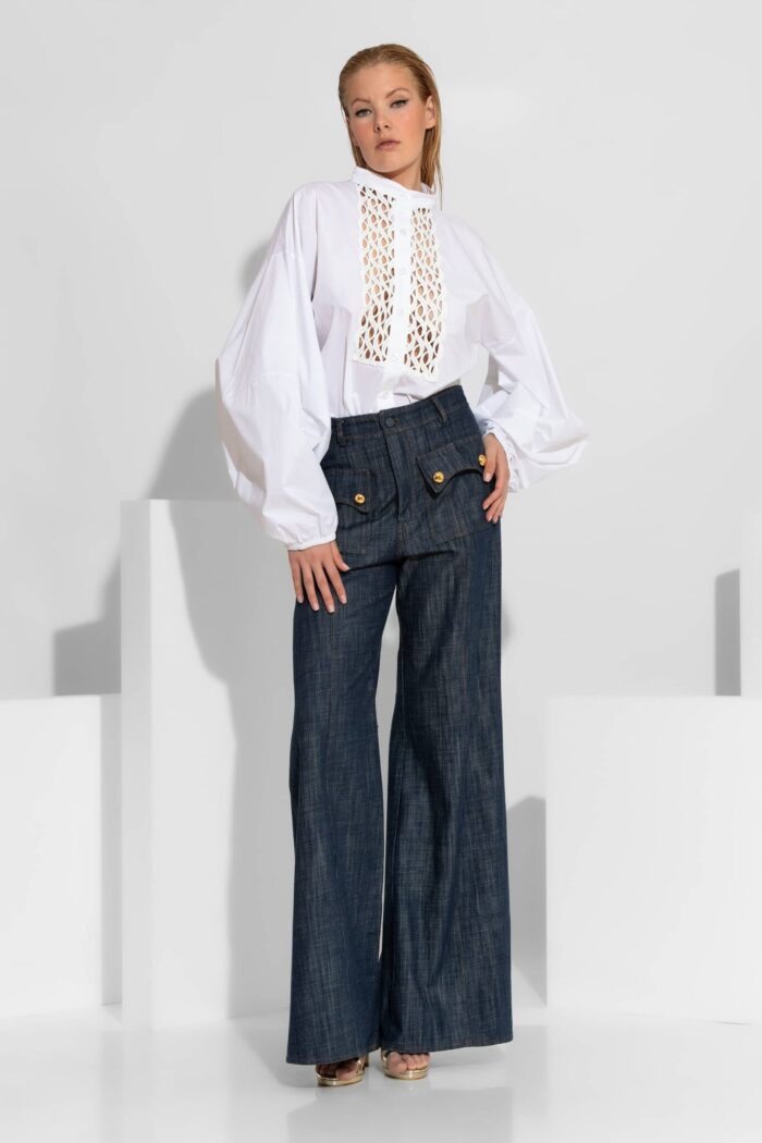 C-THROU Denim flared pants 2603001