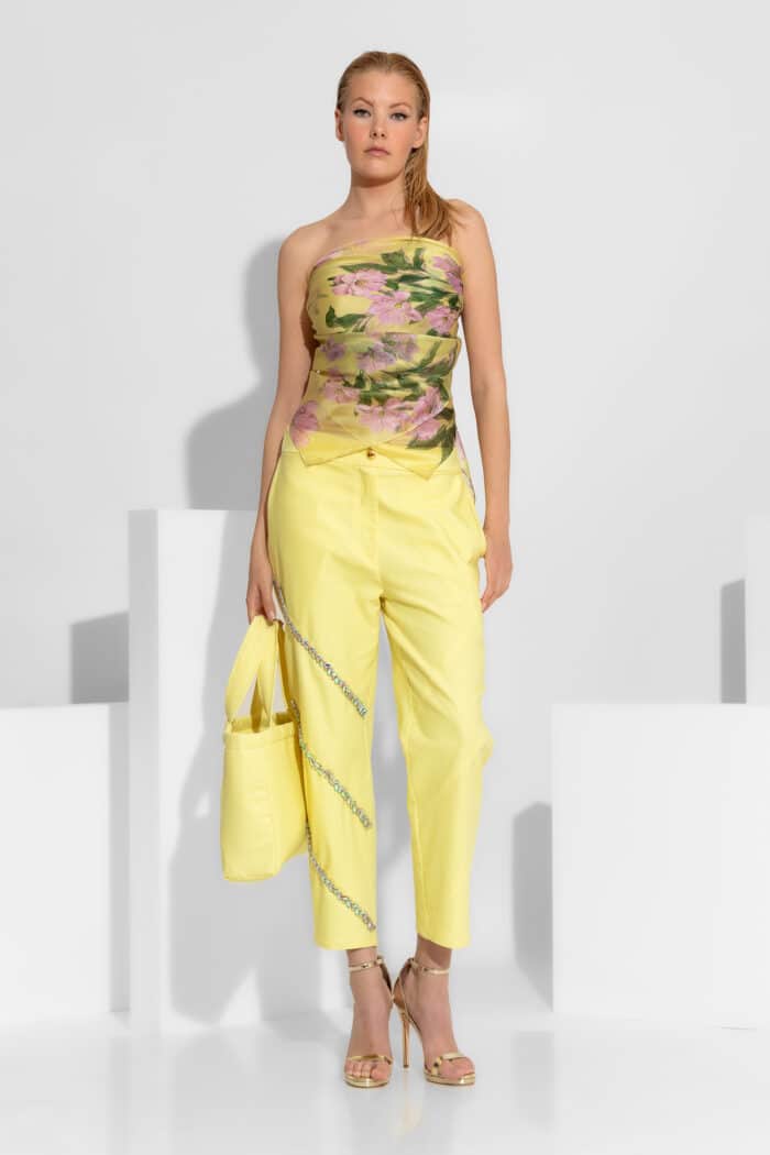 Crystal-embellished straight-leg jeans