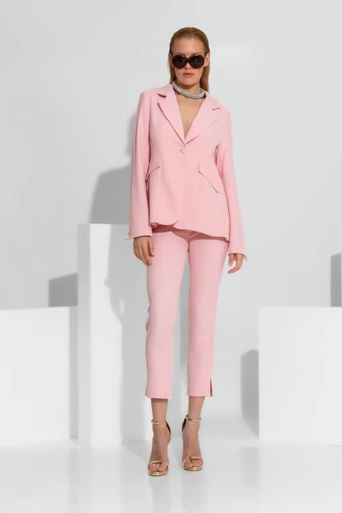 Crepe Slim-Fit Cropped Trousers