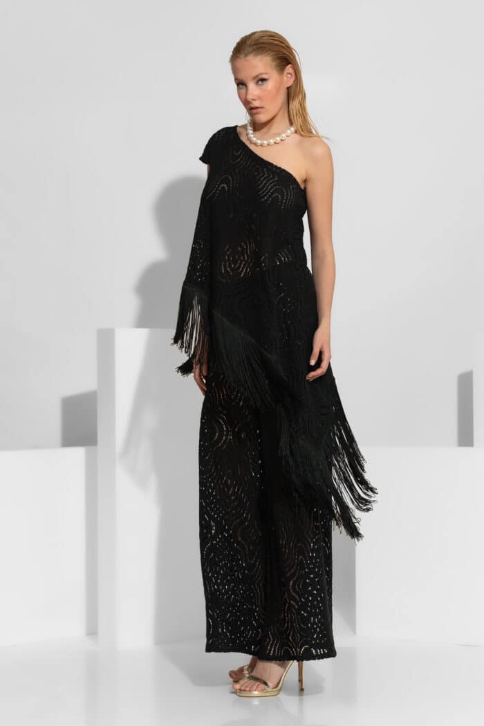 Sheer crochet lace pants