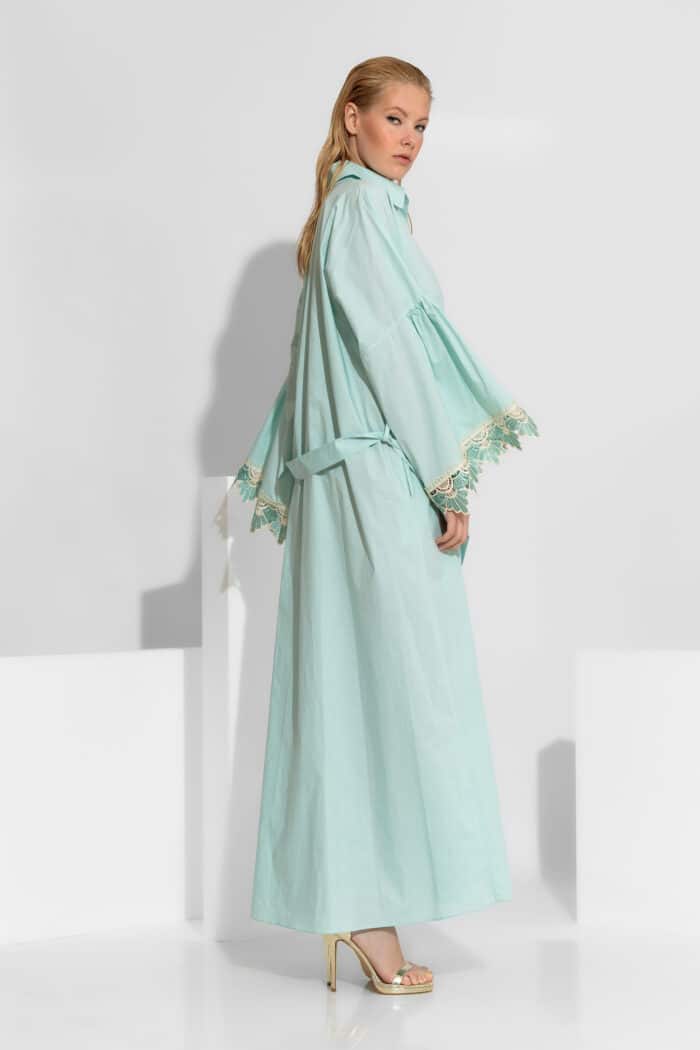 C-THROU-Banner-Dresses-Spring-26-Cotton Maxi Shirt Dress with lace trim