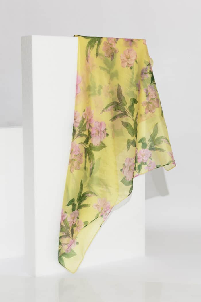 Floral Yellow Organza Scarf