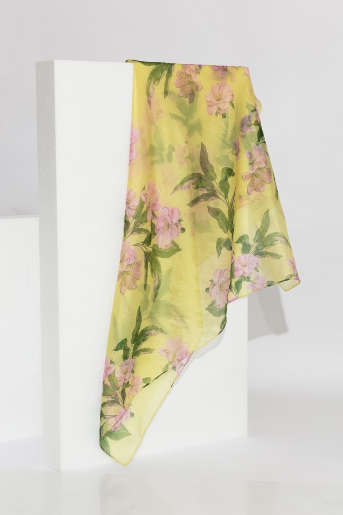 C-THROU Floral Yellow Organza Scarf 2609010wy