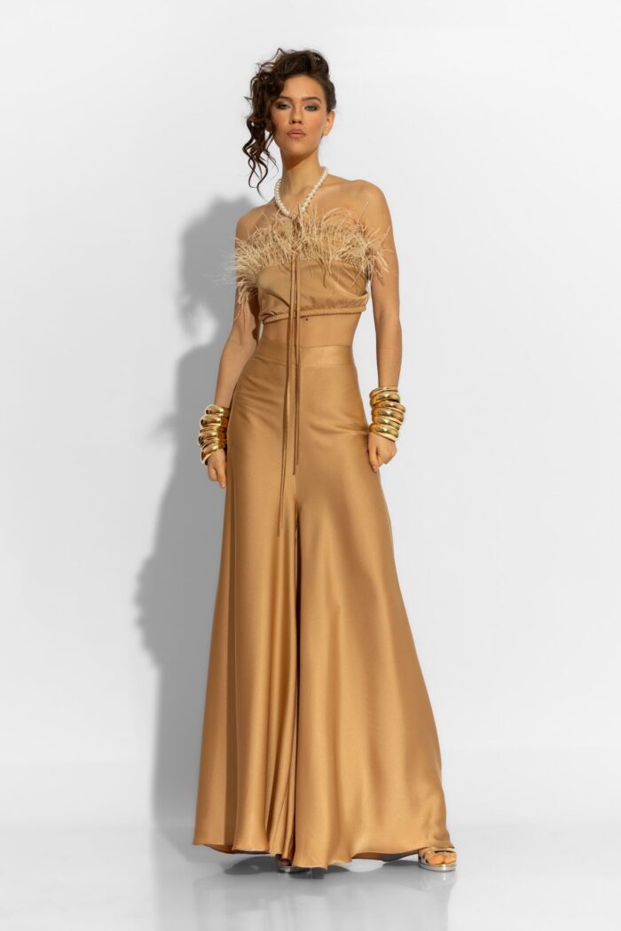 C-THROU Satin wide leg pants 2603025