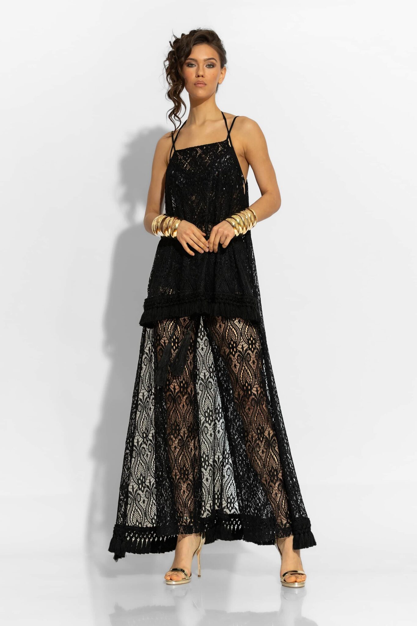 レディース andequal tie design sheer tops