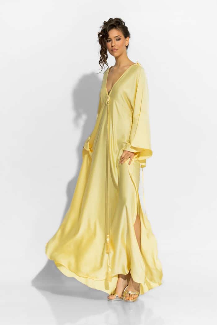 C-THROU Satin Side-Slit Maxi Dress 2606018