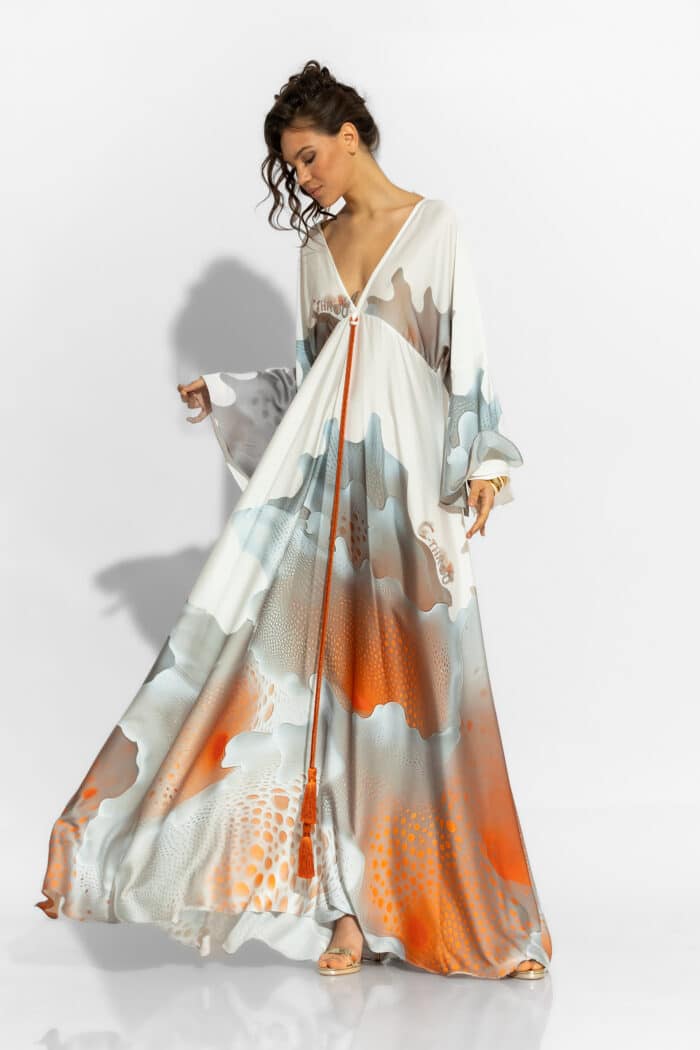 C-THROU Satin Print Maxi Dress 219