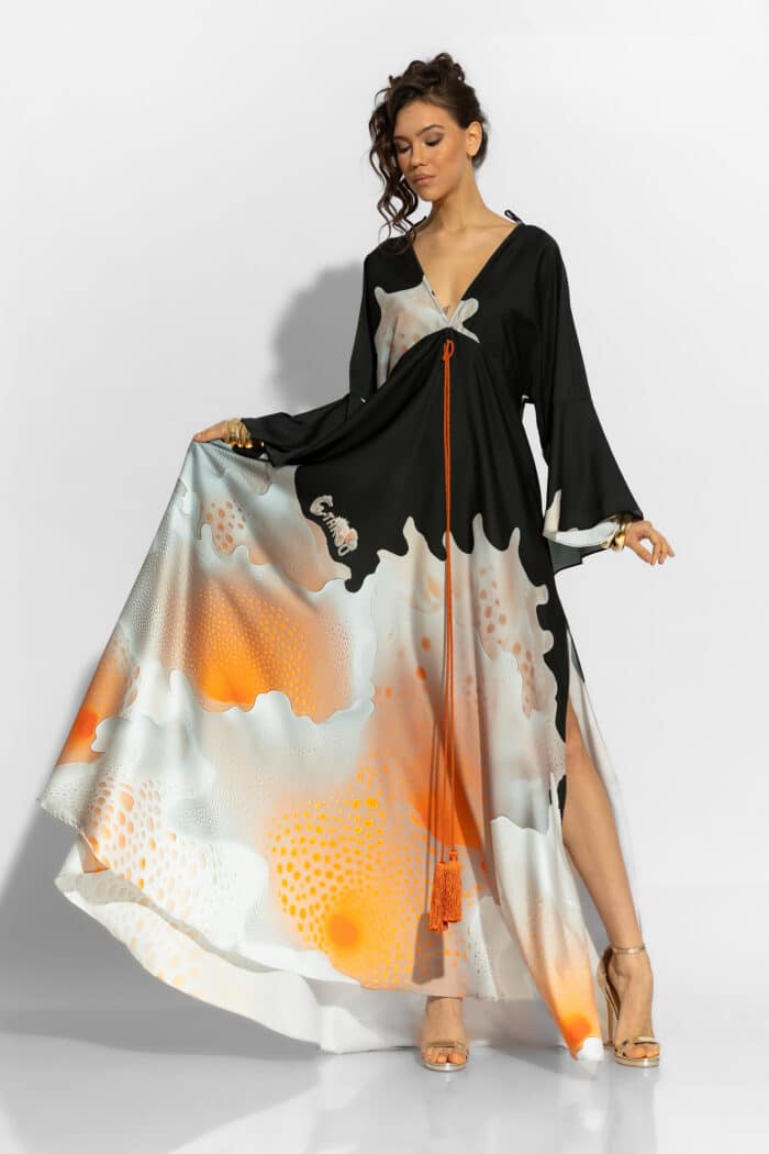 C-THROU Satin Print Maxi Dress 219