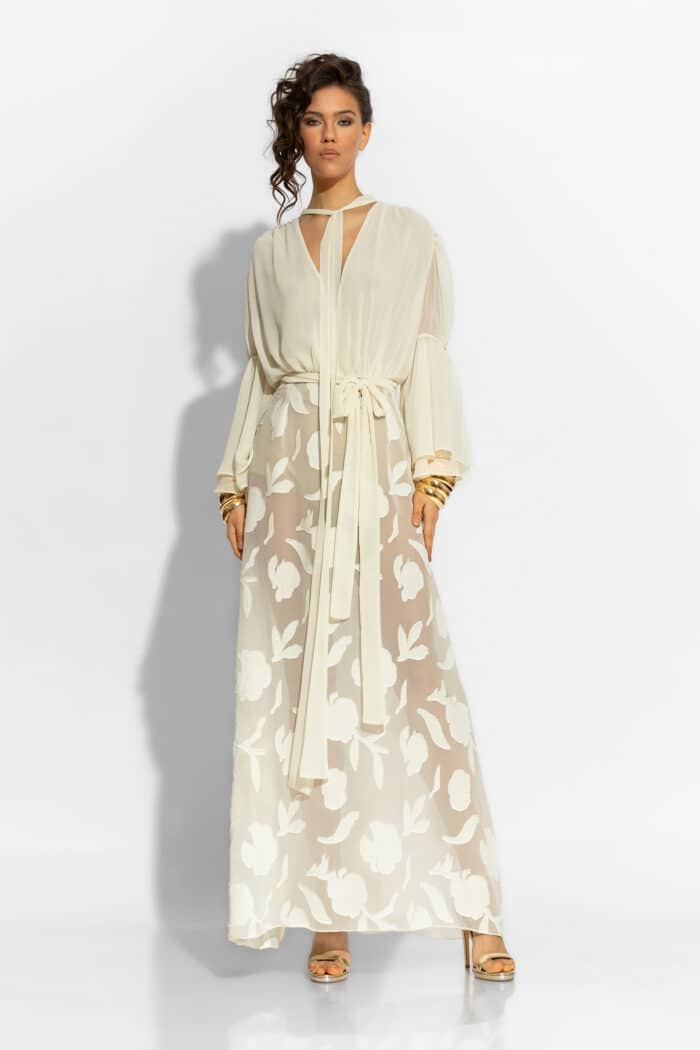 C-THROU Sheer Devore Georgette Maxi Dress 2606023