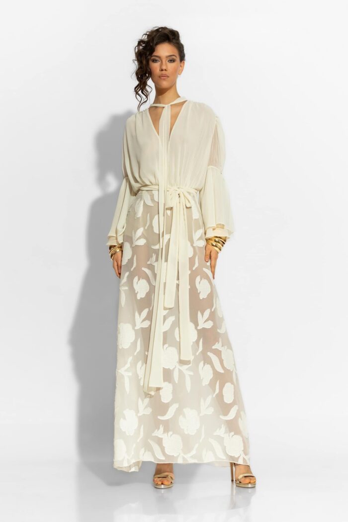 C-THROU Sheer Devore Georgette Maxi Dress 2606023