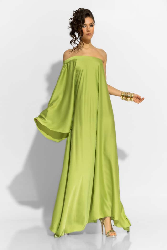C-THROU One Shoulder Maxi Satin Dress 2606042
