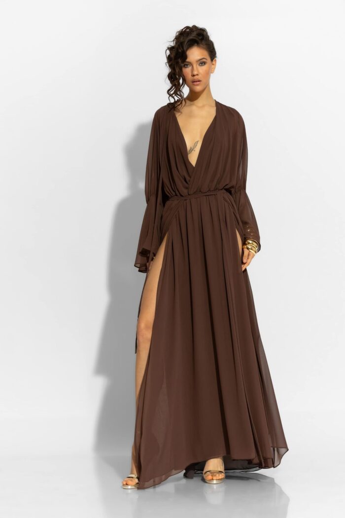 C-THROU Chiffon Maxi Wrap Dress 2606045