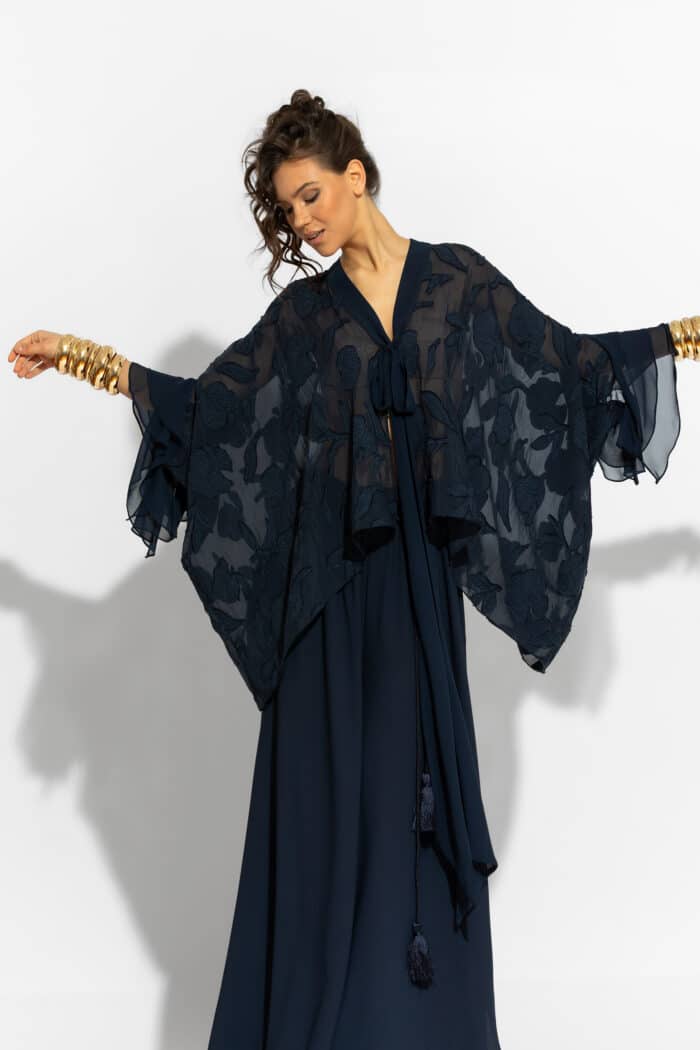 Sheer Devore Georgette Τie Front Tunic