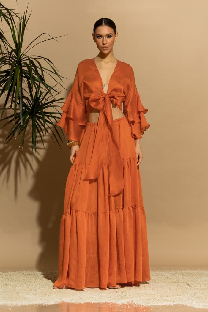 C-THROU Exclusive Maxi Tencel Voluminous Tiered Skirt 2631001