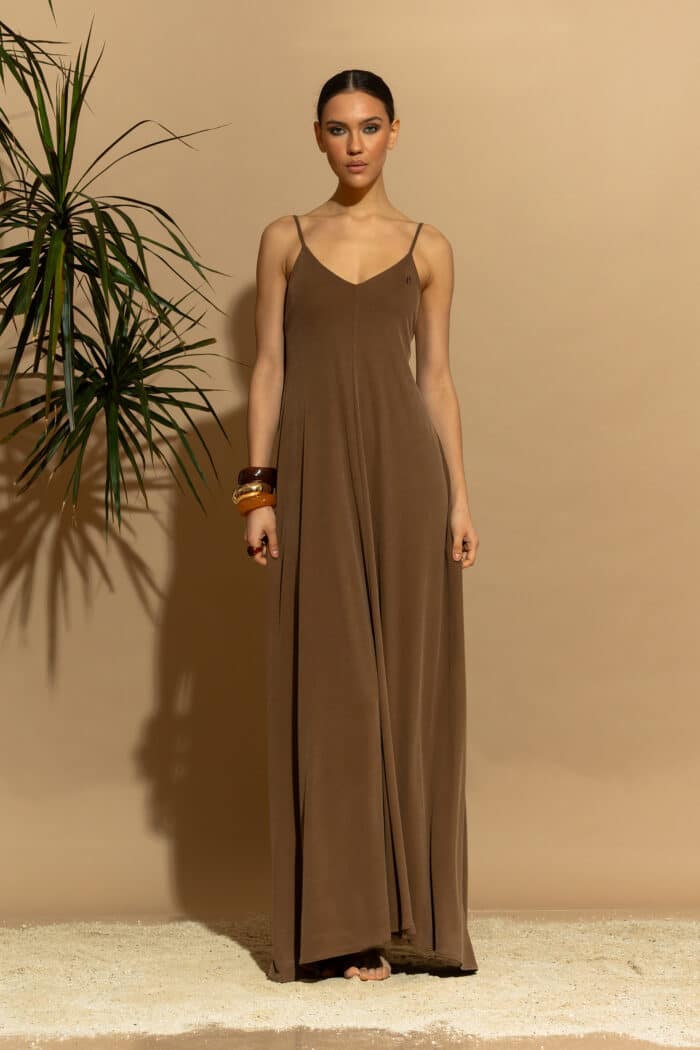 C-THROU Exclusive Logo Embroidered Rib Viscose Camisole Dress 2636014