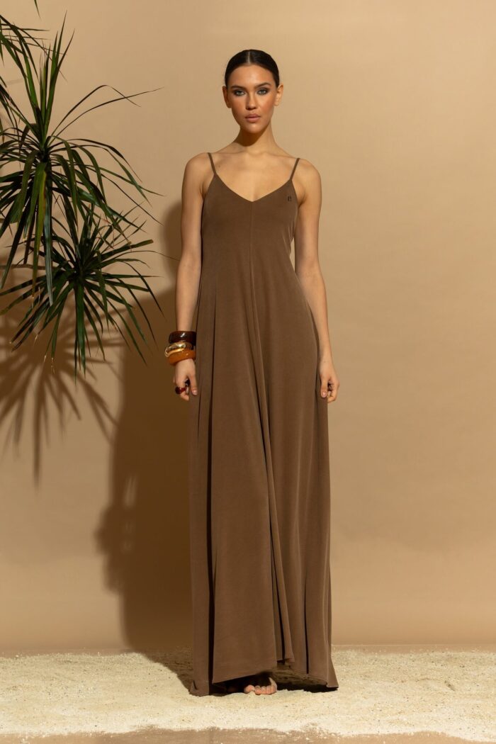 C-THROU Exclusive Logo Embroidered Rib Viscose Camisole Dress 2636014