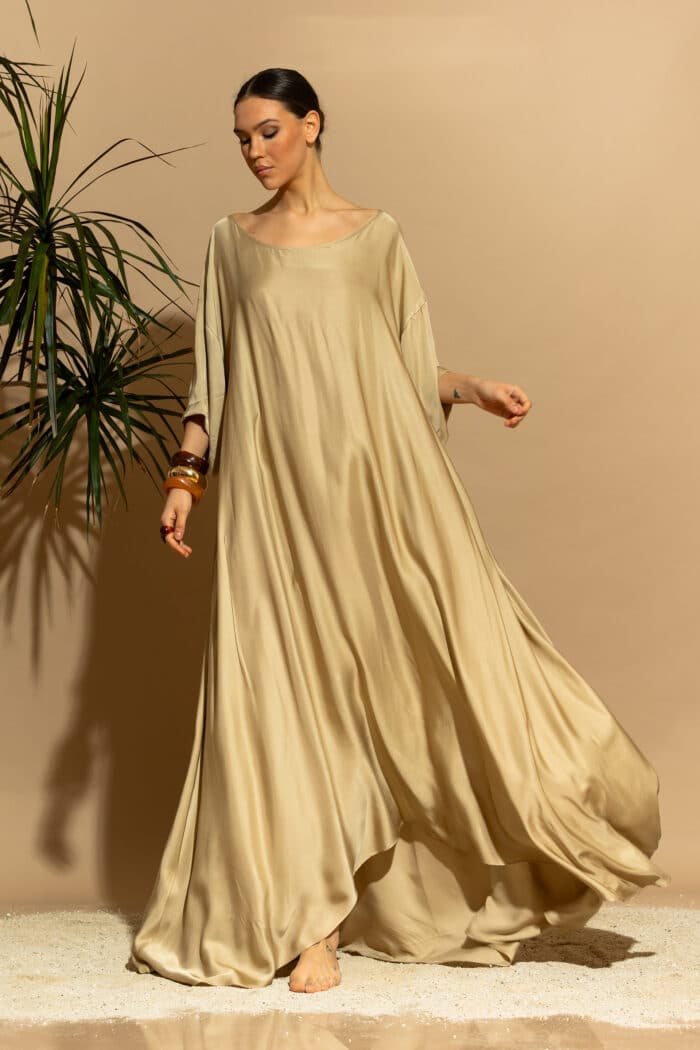 C-THROU Exclusive Satin Viscose Oversized Maxi Dress 2636003