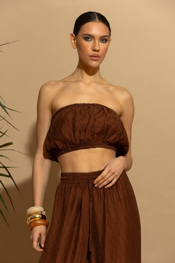 C-THROU Exclusive Tencel Strapless Crop Top 2638001