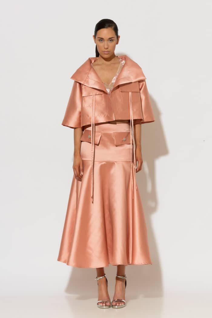 Voluminous Taffeta Midi Skirt