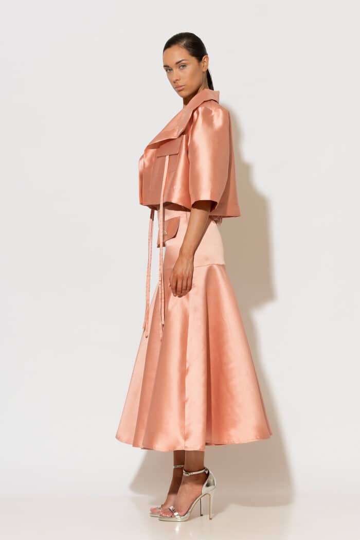 Voluminous Taffeta Midi Skirt