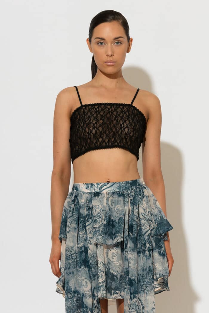 C-THROU Black Lace Camisole Crop Top