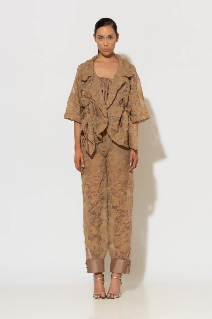 C-THROU Tapered Sheer Lace Pants
