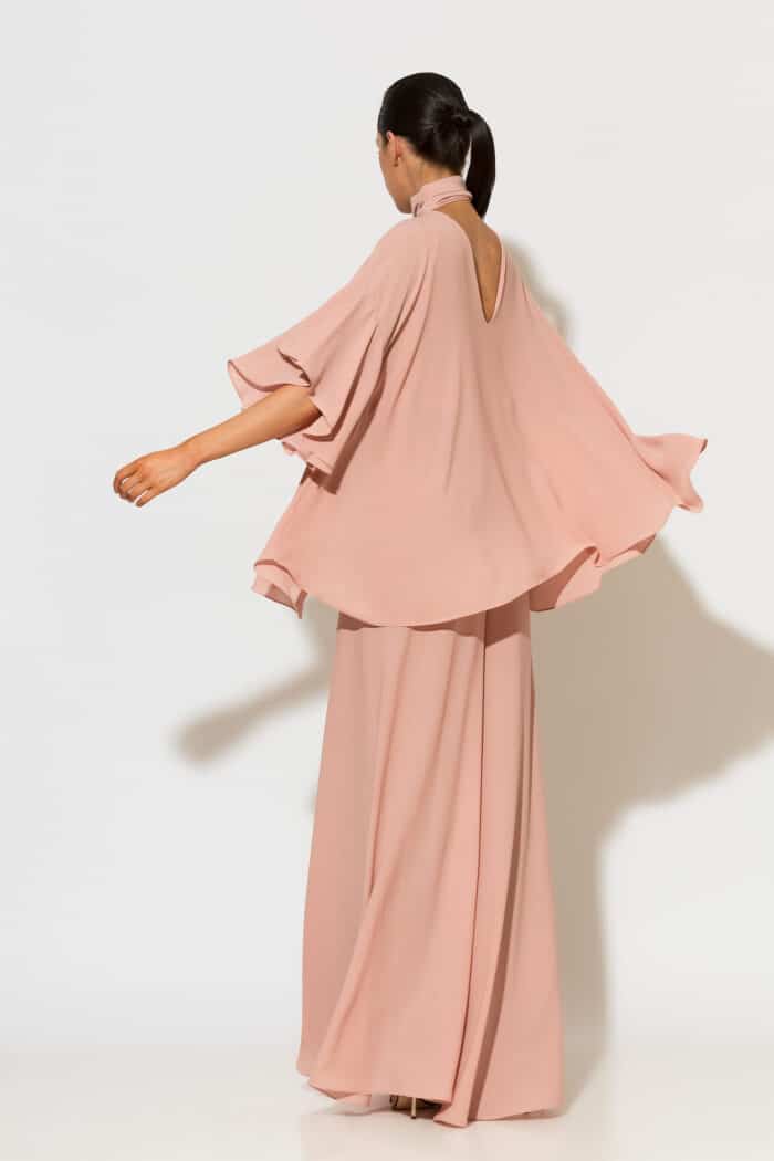 C-THROU Tie Neck Crepe Georgette Top - Total Side
