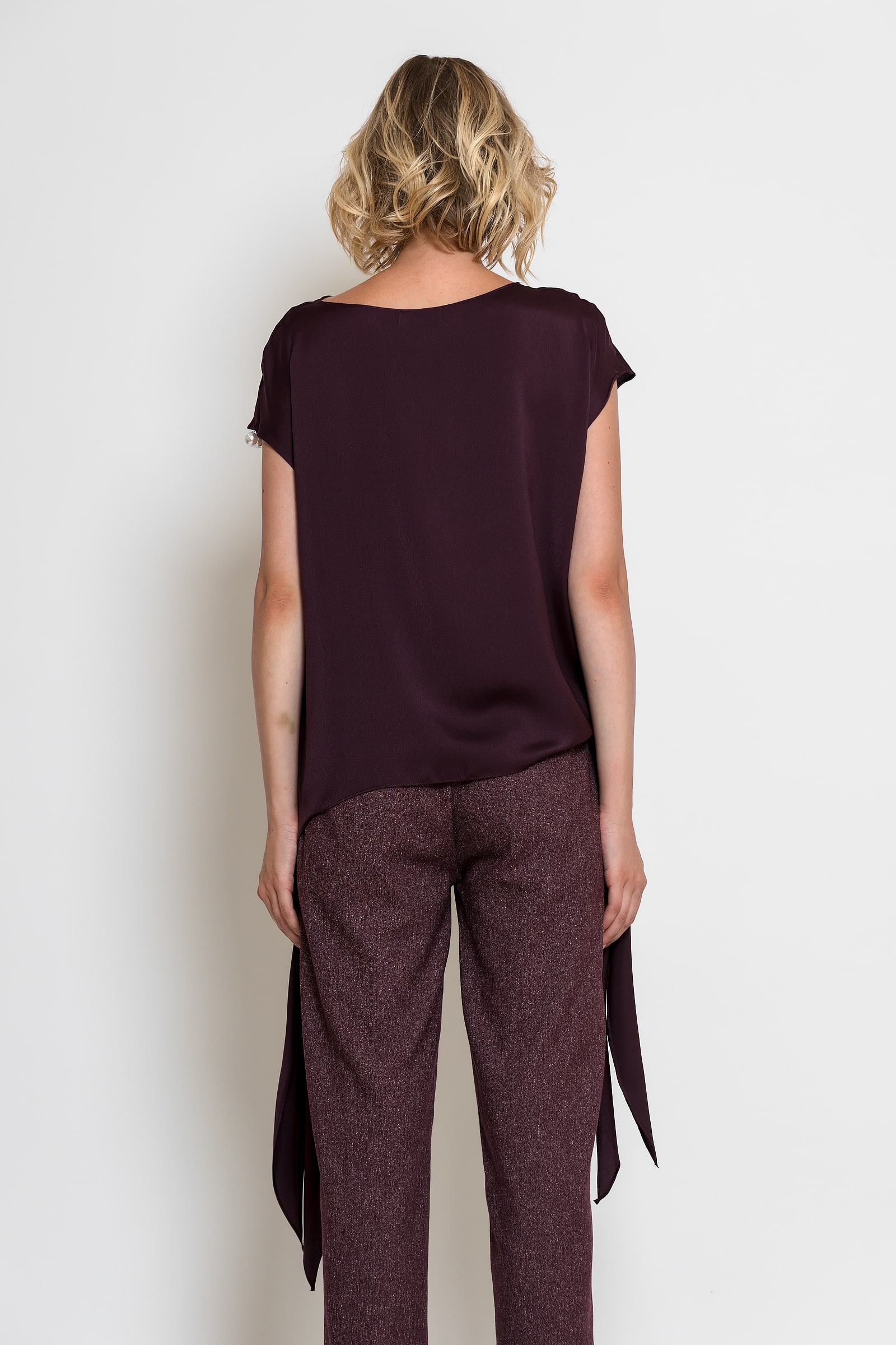 c-throu-2604049-satin-side-tie-top-pearl-embellishment-9 Brown Satin Side-Tie Top with Pearl Embellishment