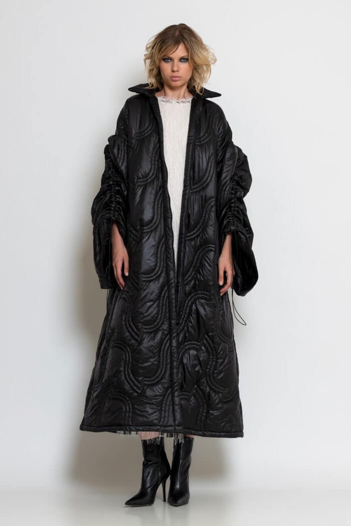 Black Quilted Oversized Puffer Coat