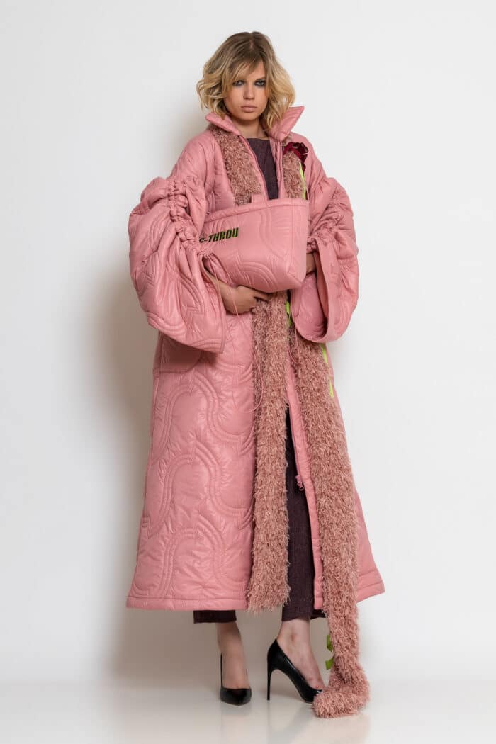 Oversized Quilted Pink Puffer Coat