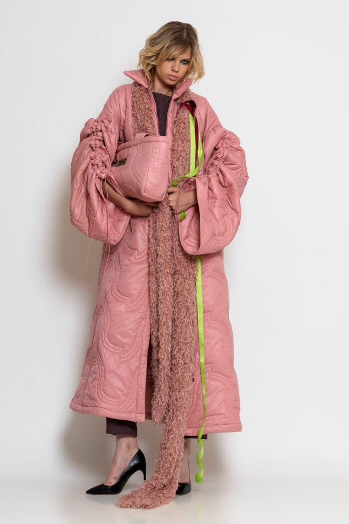Oversized Quilted Pink Puffer Coat