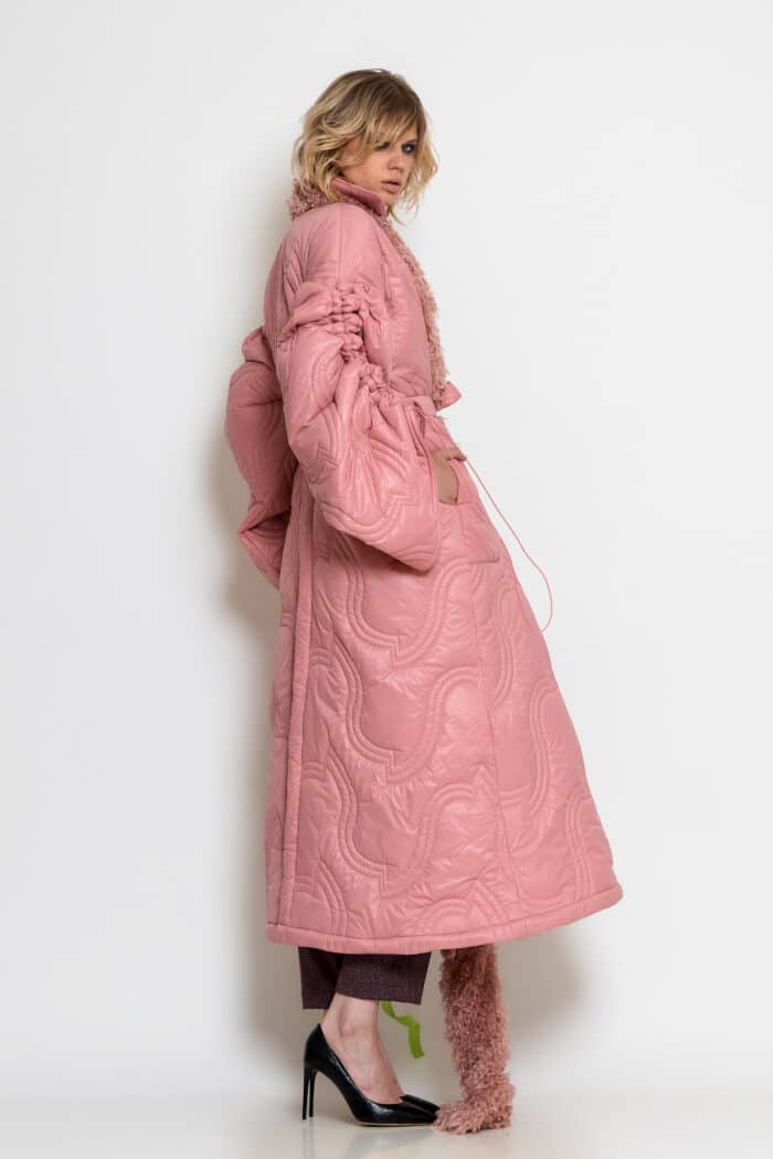 Oversized Quilted Pink Puffer Coat